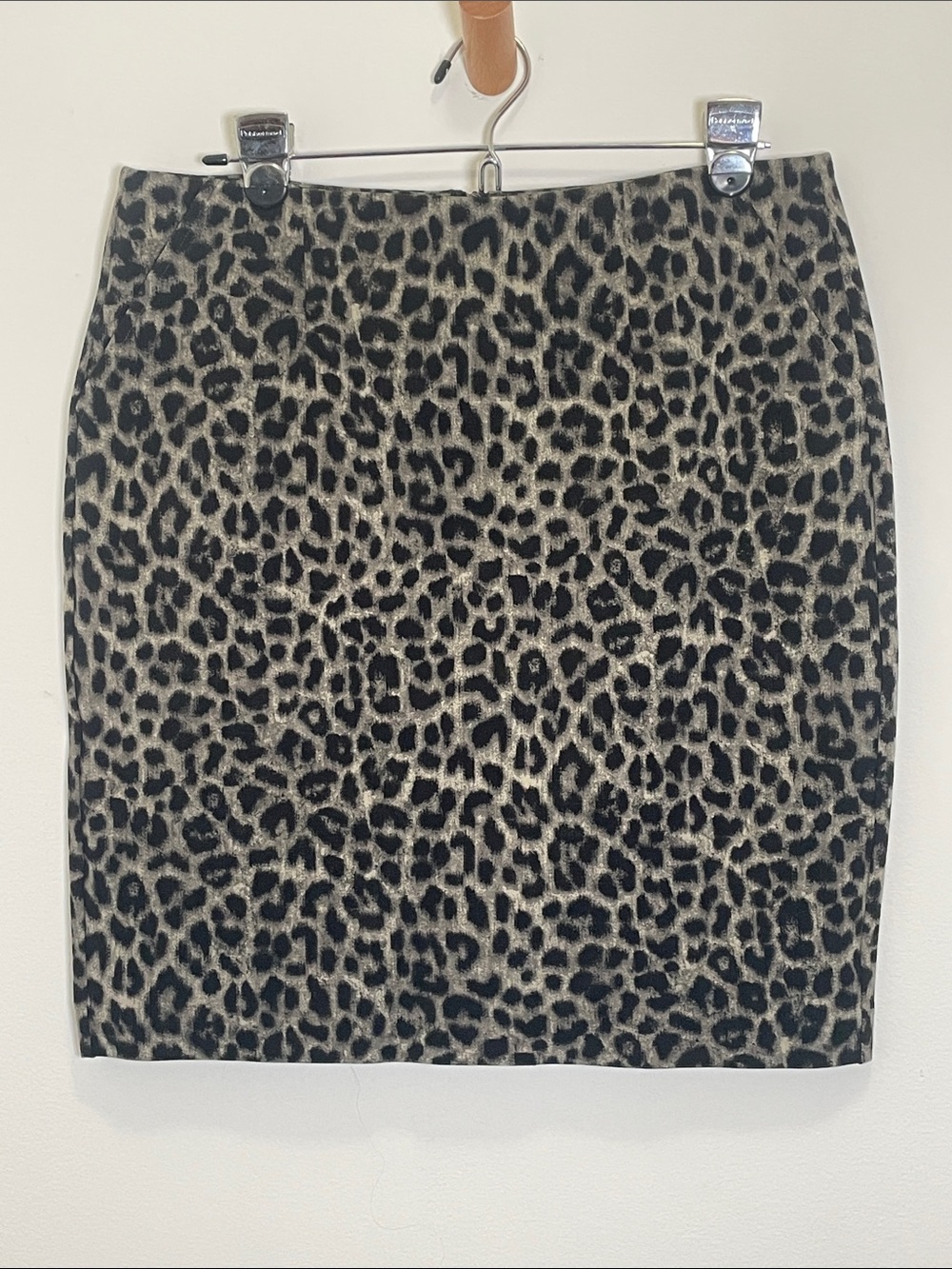 CAbi Leopard Print Pencil Skirt - Black and Grey